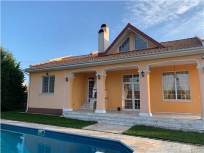 Vanzare casa 8 camere, Lux, Balotesti, iesire la lac, curte 1422mp, piscina