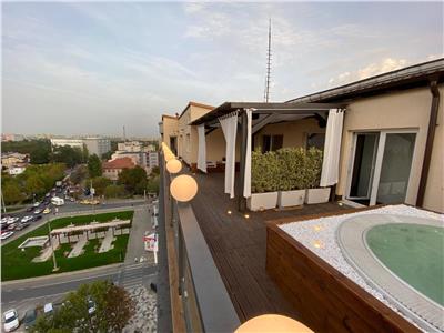 Vanzare penthouse 5 camere, Decebal, 170m utili, 77mp terasa cu jacuzzi